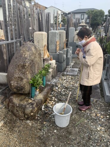 visiting a grave