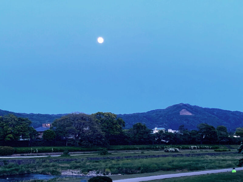Daimonji Mountain and Pink Moon