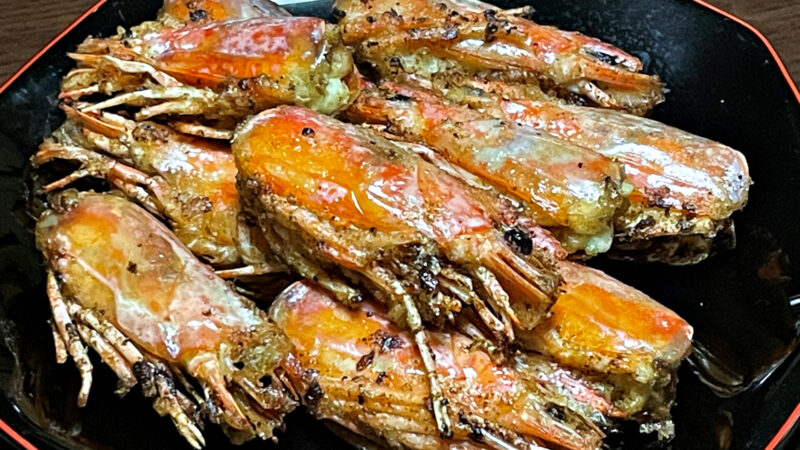 Fried red shrimp
