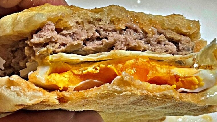 Hamburger egg cheese muffin