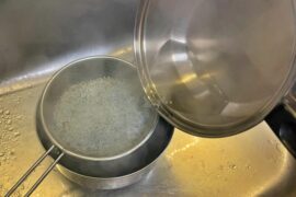 Remove salt with boiling water