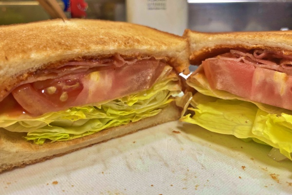 Cross section of BLT sandwich